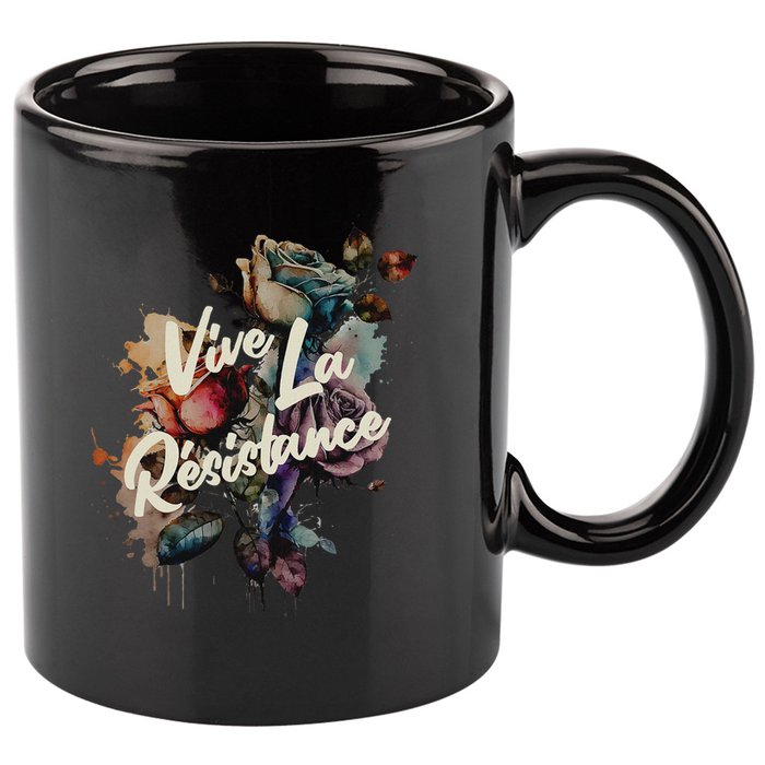 Vive La Résistance, Floral Feminist 11oz C Handle Ceramic Mug