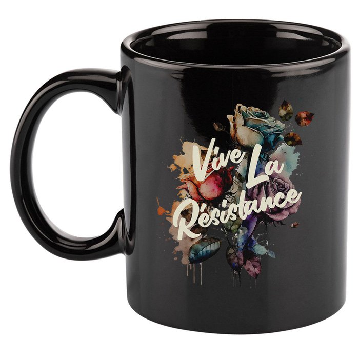 Vive La Résistance, Floral Feminist 11oz C Handle Ceramic Mug