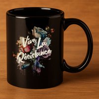 Vive La Résistance, Floral Feminist 11oz C Handle Ceramic Mug