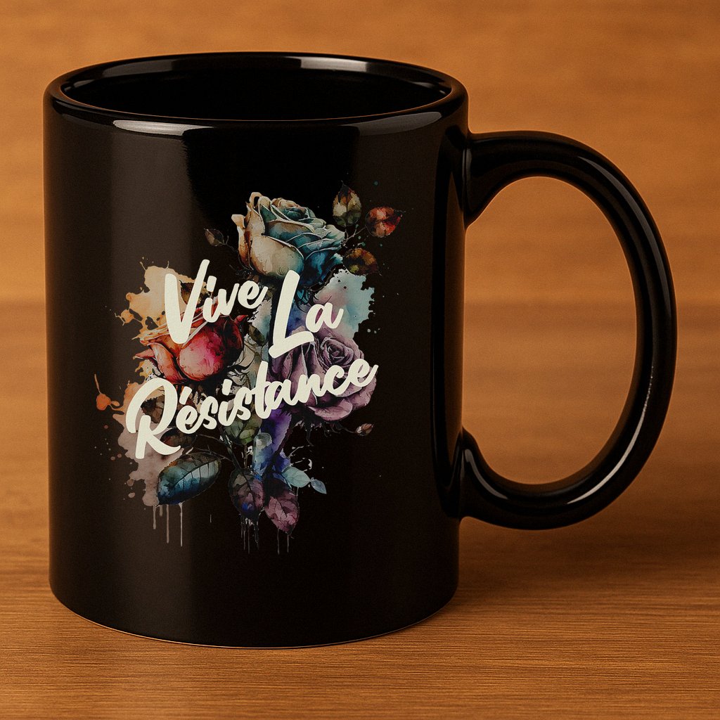 Vive La Résistance, Floral Feminist 11oz C Handle Ceramic Mug