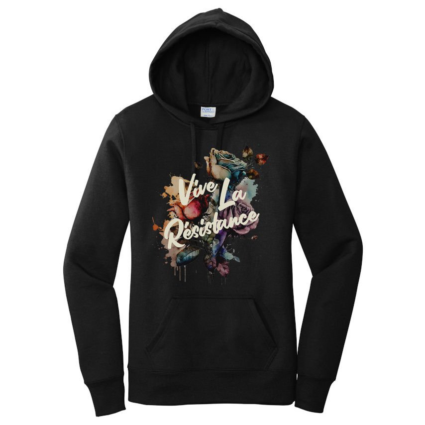 Vive La Résistance, Floral Feminist Women's Pullover Hoodie