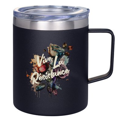 Vive La Résistance, Floral Feminist 12oz Stainless Steel Coffee Mug