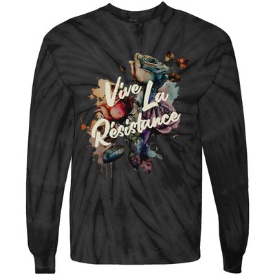 Vive La Résistance, Floral Feminist Tie-Dye Long Sleeve Shirt