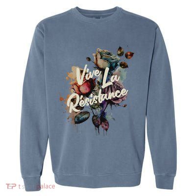 Vive La Résistance, Floral Feminist Garment-Dyed Sweatshirt