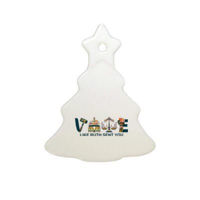 Vote Like Ruth Sent You Feminist Rbg Ruth Bader Ginsburg Ceramic Tree Ornament