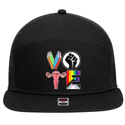 Vote Like Ruth Sent You Vote Like Ruth Sent You Feminist Rbg Ruth Bader Ginsburg 7 Panel Mesh Trucker Snapback Hat