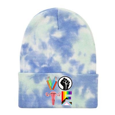 Vote Like Ruth Sent You Vote Like Ruth Sent You Feminist Rbg Ruth Bader Ginsburg Tie Dye 12in Knit Beanie