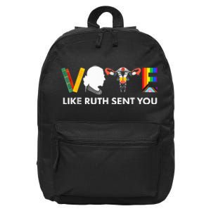 Vote Like Ruth Sent You Uterus Feminist Lgbt Usa President Kamalaharris 16 in Basic Backpack