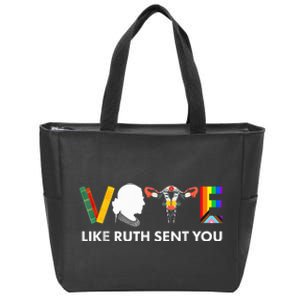 Vote Like Ruth Sent You Uterus Feminist Lgbt Usa President Kamalaharris Zip Tote Bag