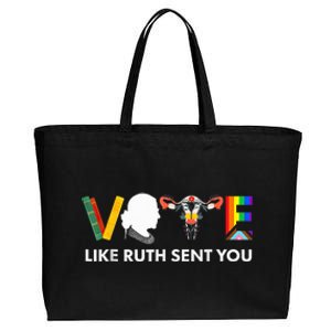 Vote Like Ruth Sent You Uterus Feminist Lgbt Usa President Kamalaharris Cotton Canvas Jumbo Tote