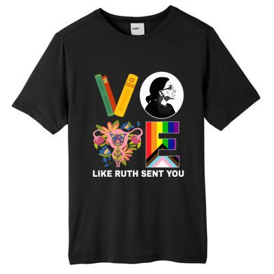 Vote Like Ruth Sent You Uterus Feminist Lgbt Usa President Kamalaharris Tall Fusion ChromaSoft Performance T-Shirt