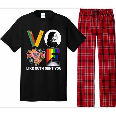 Vote Like Ruth Sent You Uterus Feminist Lgbt Usa President Kamalaharris Pajama Set