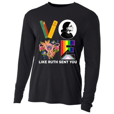 Vote Like Ruth Sent You Uterus Feminist Lgbt Usa President Kamalaharris Cooling Performance Long Sleeve Crew