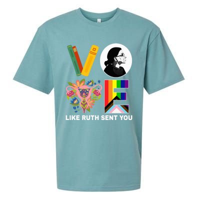 Vote Like Ruth Sent You Uterus Feminist Lgbt Usa President Kamalaharris Sueded Cloud Jersey T-Shirt