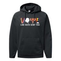 Vote Like Ruth Sent You Uterus Feminist Lgbt Funny Performance Fleece Hoodie