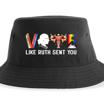 Vote Like Ruth Sent You Uterus Feminist Lgbt Funny Sustainable Bucket Hat