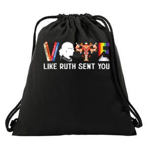 Vote Like Ruth Sent You Uterus Feminist Lgbt Funny Drawstring Bag