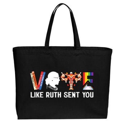 Vote Like Ruth Sent You Uterus Feminist Lgbt Funny Cotton Canvas Jumbo Tote