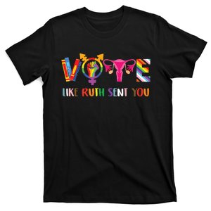 Vote Like Ruth Sent You Uterus Feminist Lgbt Retro T-Shirt