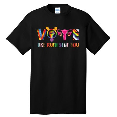 Vote Like Ruth Sent You Uterus Feminist Lgbt Retro Tall T-Shirt