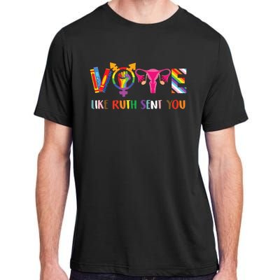 Vote Like Ruth Sent You Uterus Feminist Lgbt Retro Adult ChromaSoft Performance T-Shirt