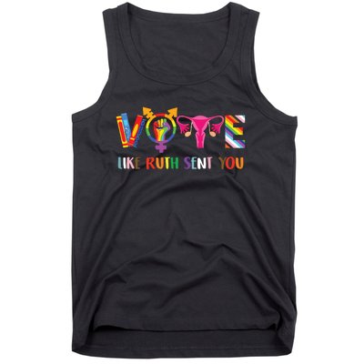 Vote Like Ruth Sent You Uterus Feminist Lgbt Retro Tank Top