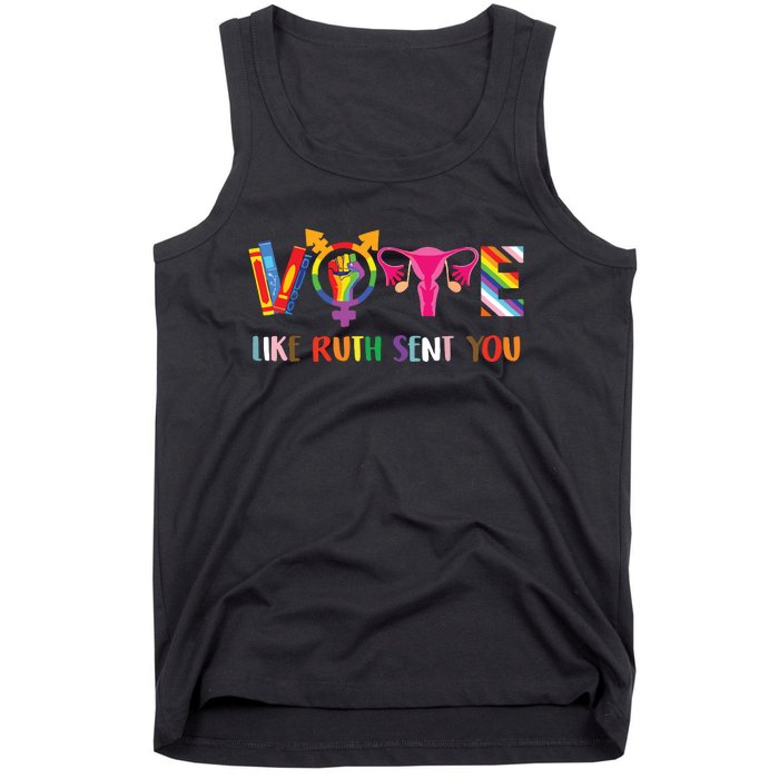 Vote Like Ruth Sent You Uterus Feminist Lgbt Retro Tank Top