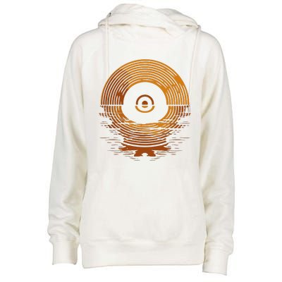 Vinyl Lp Records Sunset Vinyl Womens Funnel Neck Pullover Hood