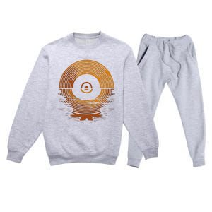 Vinyl Lp Records Sunset Vinyl Premium Crewneck Sweatsuit Set