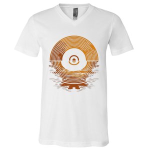 Vinyl Lp Records Sunset Vinyl V-Neck T-Shirt