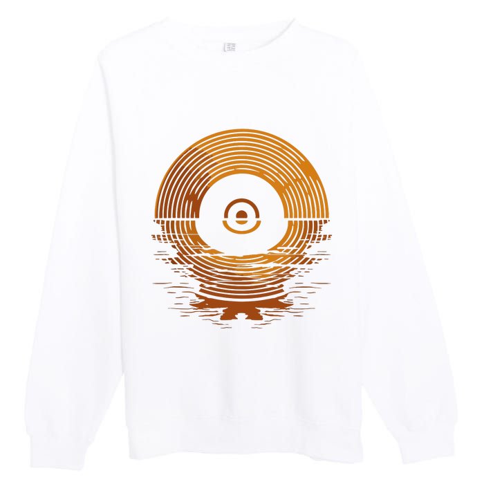 Vinyl Lp Records Sunset Vinyl Premium Crewneck Sweatshirt