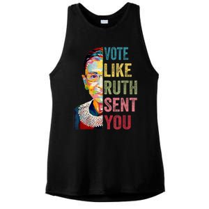 Vote Like Ruth Sent You Feminist Gift Women Ladies PosiCharge Tri-Blend Wicking Tank