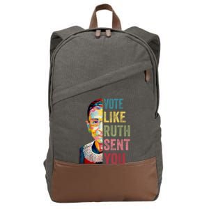 Vote Like Ruth Sent You Feminist Gift Women Cotton Canvas Backpack