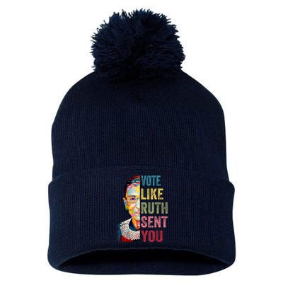 Vote Like Ruth Sent You Feminist Gift Women Pom Pom 12in Knit Beanie