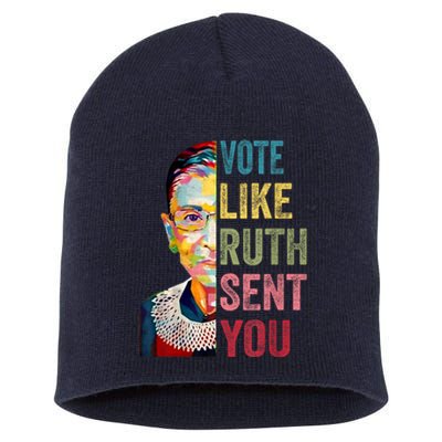 Vote Like Ruth Sent You Feminist Gift Women Short Acrylic Beanie