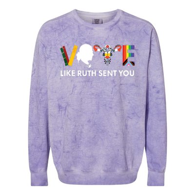 Vote Like Ruth Sent You Uterus Feminist Lgbt Tank Top Colorblast Crewneck Sweatshirt