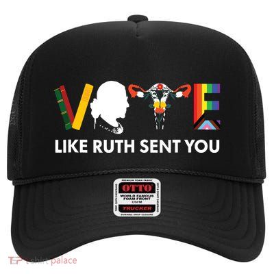 Vote Like Ruth Sent You Uterus Feminist Lgbt Tank Top High Crown Mesh Back Trucker Hat