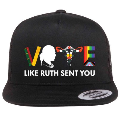 Vote Like Ruth Sent You Uterus Feminist Lgbt Tank Top Flat Bill Trucker Hat