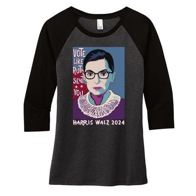 Vote Like Ruth Sent You! Vote For Women Rights Kamala 2024 Women's Tri-Blend 3/4-Sleeve Raglan Shirt