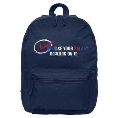 Vote Like Salary Depends On It Retro Funny Election 2024 16 in Basic Backpack