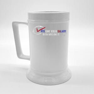 Vote Like Salary Depends On It Retro Funny Election 2024 Beer Stein