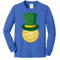 Volleyball Leprechaun St Patrick's Day Sport Funny Gift Kids Long Sleeve Shirt