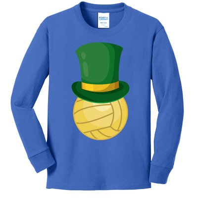 Volleyball Leprechaun St Patrick's Day Sport Funny Gift Kids Long Sleeve Shirt