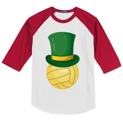 Volleyball Leprechaun St Patrick's Day Sport Funny Gift Kids Colorblock Raglan Jersey