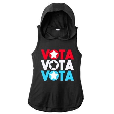 Vota Latinos Spanish Vote November Anti Trump Election Ladies PosiCharge Tri-Blend Wicking Draft Hoodie Tank