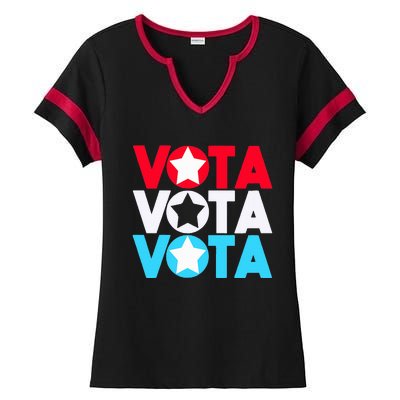 Vota Latinos Spanish Vote November Anti Trump Election Ladies Halftime Notch Neck Tee