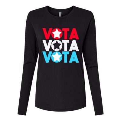 Vota Latinos Spanish Vote November Anti Trump Election Womens Cotton Relaxed Long Sleeve T-Shirt