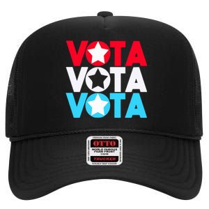 Vota Latinos Spanish Vote November Anti Trump Election High Crown Mesh Back Trucker Hat