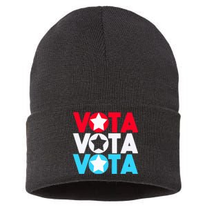 Vota Latinos Spanish Vote November Anti Trump Election Sustainable Knit Beanie