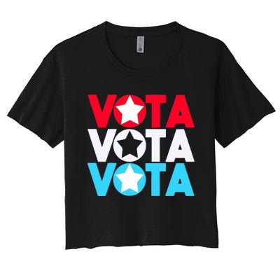 Vota Latinos Spanish Vote November Anti Trump Election Women's Crop Top Tee